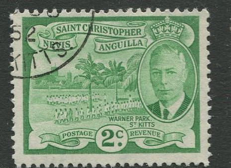 St. KITTS-NEVIS - Scott 108- KGVI Definitives -1952 - FU - Single 2c Stamp