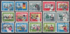 East Germany - DDR - 1964 15th Anniversary Sc# 724/738 (8993)