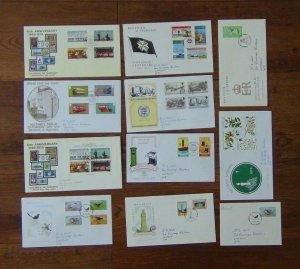 Guernsey 10 x FDC 1976 1979 Ambulance Printings Europa Birds Royal Visit Xmas