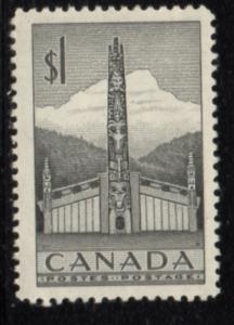 Canada Sc 321 1953 $1 Totem Pole stamp mint NH