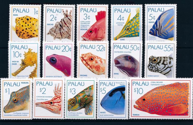 [48962] Palau 1995 Marine life Fish 15 Values MNH