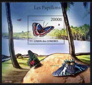 COMORO ISLANDS - 2011 - Butterflies  - Perf Souv Sheet #3 - MNH - Private Issue