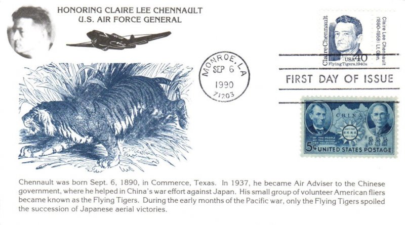 #2187 Claire Chennault Combo KMC FDC