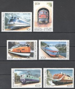 B0850 1999 Congo Transport Trains Locomotives 1Set Mnh