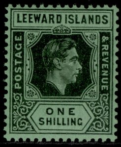 LEEWARD ISLANDS GVI SG110bb, 1s black & grey/emerald, NH MINT. Cat £130.