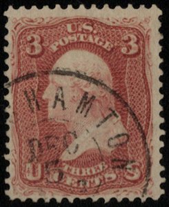 US #65 VF/XF used, fancy town cancel, very nice stamp