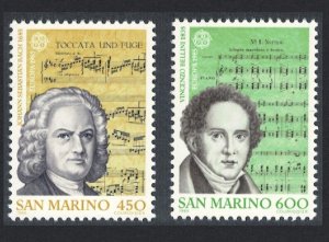 San Marino Bach Bellini Composers European Music Year 2v 1985 MNH SG#1242-1243