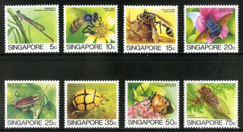 SINGAPORE 453-60 MNH SCV $3.70 BIN $1.85 INSECTS