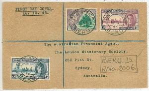 Gilbert & Ellice Is -   FDC COVER to AUSTRALIA - 1946 Victory Peace Issue