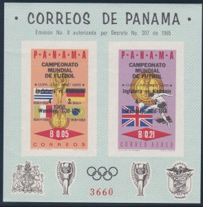Panama # 470Eg, World Cup Soccer Souvenir Sheet Overprinted imperf, NH, 1/2 Cat.