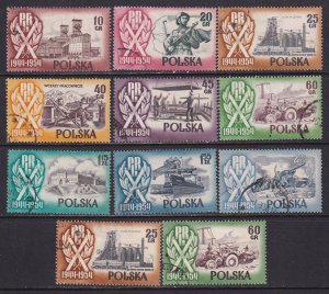 Poland 1954-5 Sc 647-56B Peoples Poland 10th Anniversary missing 654 Stamp Used