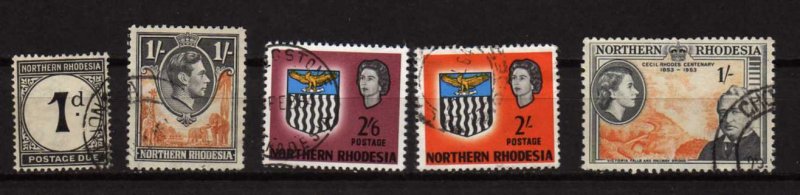 Rhodesia Lot Collection Northern Rhodesia older Stamps w/some better values Used