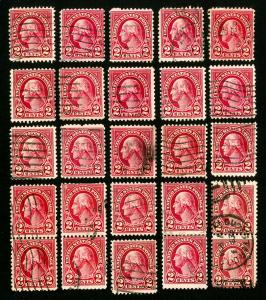 US Stamps # 634A F-VF Type 2 Used Lot of 25 Scott Value $337.00