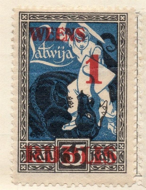 Latvia 1919-20 Early Issue Fine Mint Hinged 1r. Surcharged 142772