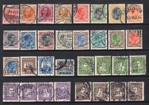 Denmark 1904-24, 32 Better Used Including Postal Service Set CV$240