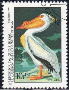 Guinea-Bissau C51 - Cto - 10p American White Pelican (1985) (cv $1.00)