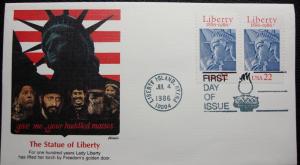 US Fleetwood FDC, #2224 (Pair), Statue of Liberty, U/A  L10