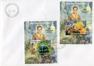 Sao Tome and Principe 2004 Scouts/Butterflies/Birds/Orchids/B.Franklin SS(9) FDC