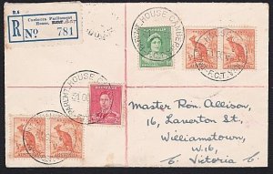 AUSTRALIA 1938 registered cover PARLIAMENT HOUSE CANBERRA F.C.T. cds.......A8360