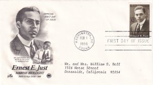 1996, Honoring Ernest E. Just, Art Craft/PCS, FDC (E11568)