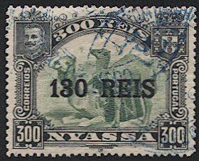 NYASSA  Porgugese Colonies 1903 Sc 41  130r on 300r Used VF, Camels blue cancel