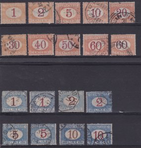 Italy 1870-1925 Postage Due #J3 - J20 fvf u fvf