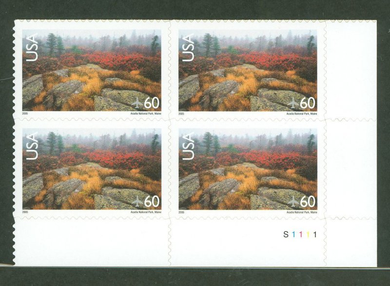 United States #C138b Mint (NH) Plate Block (Landscapes)