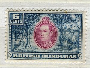 BRITISH HONDURAS; 1938 early GVI Pictorial issue Mint hinged 5c. value