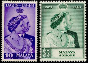 MALAYSIA - Johore SG131-132, COMPLETE SET, M MINT. Cat £26. RSW