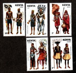 Kenya # 207-211 Mint NH Native Costumes!