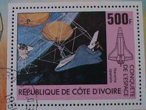 IVORY COAST-1981-CONQUEST OF THE SPACE--CTO S/S VF-FANCY CANCEL-HARD TO FIND