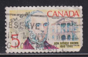 Canada 484 George Brown, The Globe & Legislature 5¢ 1968