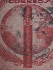 CUBA-WORLD MOST FAMOUS CUBA CIGARS ON VERY OLD CUBA USED STAMP-VERY FINE