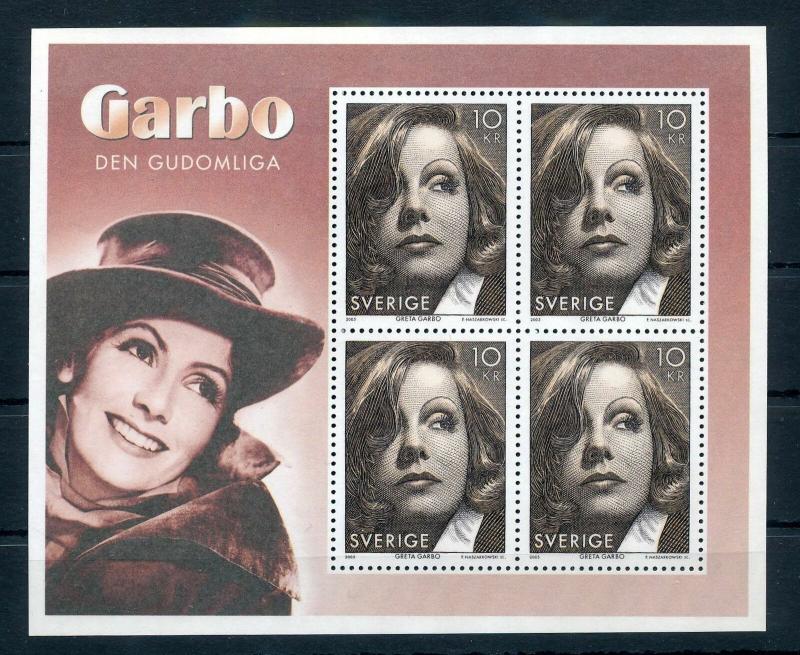 SWEDEN 2005 Greta Garbo Sheet Films  Movie Star Unused Unhinged Sheet (Zc223s