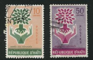 HAITI Scott 452-453 used 1960 World Refugee Year set