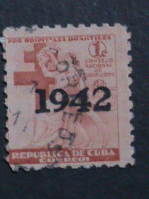 ​CUBA 1942 ALMOST 80 YEARS OLD- VERY OLD USED CUBA-STAMP-VERY FINE