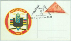 67905 - SAN MARINO - POSTAL HISTORY -  MAXIMUM CARD 1959 Universiade OLYMPICS