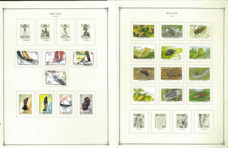 Belize Mint & CTO Hinged on 29 Scott International Pages 1973-1999