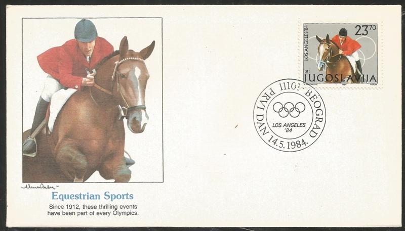 Yugoslavia, First Day Cover, Horses