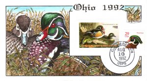 #OH11 Ohio 1992 Duck Milford FDC