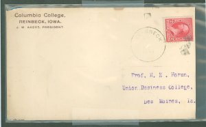 US 220 220 on reinbeck, iowa cover, columbia college to union business college, iowa