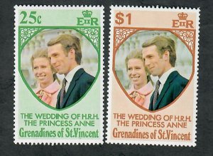 St. Vincent Grenadines Wedding #1 -2 MNH singles