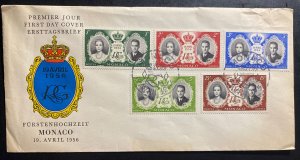 1956 Monaco Royal Wedding first day cover FDC Prince Rainier & Grace Kelly 1