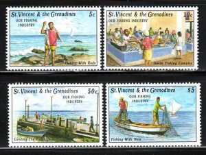 St. Vincent #1736-39 ~ Cplt Set of 4 ~ Fishing Industry  ~ MNH  (1992)