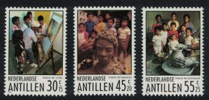 Neth. Antilles Sculpture Youth Care Foundation 3v 1986 MNH SG#912-914