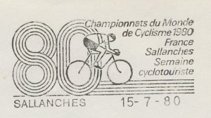 Cover / Postmark France 1980 World Cycling Championships Sallanches 1980