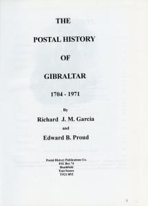 THE POSTAL HISTORY OF GIBRALTAR BY EDWARD B. PROUD