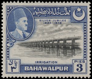 Bahawalpur #22  MHR - 3p Panjnad Weir (1949)