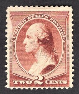 US Stamp #210 2c Red Brown Washington MINT NO GUM SCV $17.00