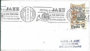 MUSIC : Jazz - SPAIN -  POSTAL HISTORY - Special postmark on COVER - 1981